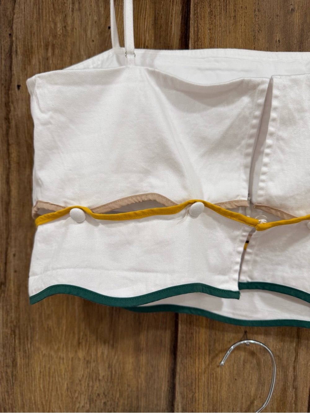 ANTONIO MELANI White High-Waist Shorts Set with Yellow & Green Trim - Picture 7 of 11